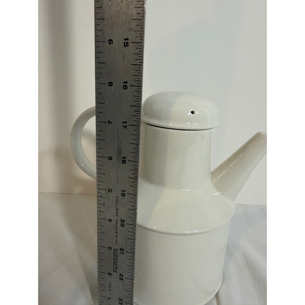 Modern White Ceramic Teapot Minimalist Glossy Tea Pot with Lid 7.5in - Picture 2 of 9